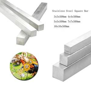 1PCS 304 스테인레스 스틸 사각 막대 3x3 4x4 5x5 7x7 10x10MM 길이 500mm