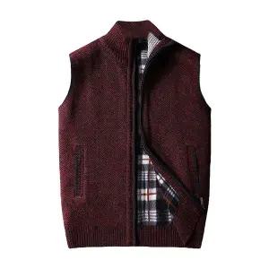 [DM] 따뜻한 겨울 작업복 사무복 근무복 활동복_플리스 안감 솔리드 니트 베스트 조끼