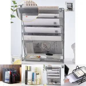철제 5단 파티션 수납포켓 선반 걸이 사무실 서류/책꽂이/정리함/책꽃이/서류함/책상/보관함/파일꽂이