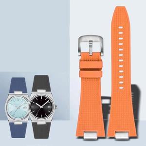 퀵릴리즈 실리콘 시계 스트랩, Tissot PRX T137.407 T137.410 하이 퀄리티 불소 고무 시계 밴드, 남성용 팔