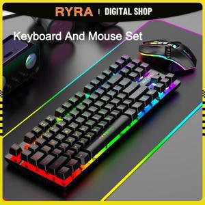RYRA 2.4G 무선 게이머 키보드 및 마우스 세트 RGB 게임용 백라이트 컴퓨터 Pc 87 충전