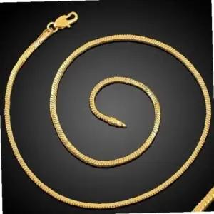 18KGP 스네이크 목걸이 사각