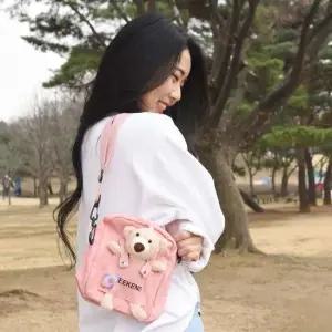 위캔드 멜빵포켓 테디베어 인형 보조 크로스백 4Color