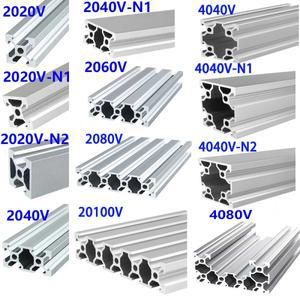 1PC 2020 2040V 20100 4040 V-슬롯 알루미늄 프로파일 양극 처리 된 실버 압출 3D 프린터 레일