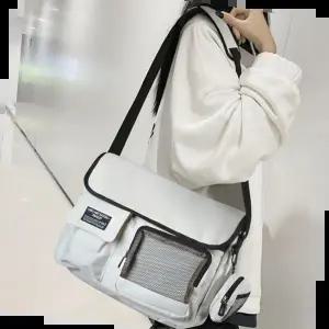 남녀공용 데일리 학생 메쉬 포켓 메신저 크로스백