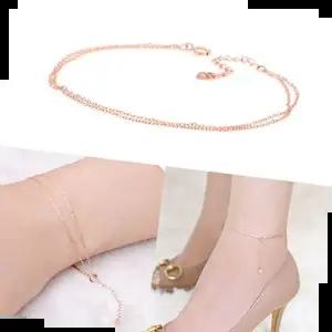 14K 로즈골드 여리여리 두줄 금 체인 팔찌 발찌