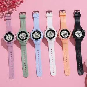 컬러 커플 남자시계 알람 손목시계 스톱워치 라