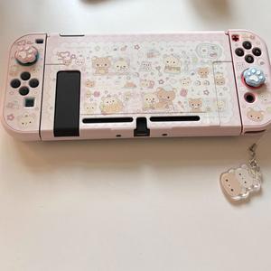 오리지널 디자인 리락쿠마 귀여운 핑크 스위치 보호 쉘 Switch2 Oled 소프트 Ns Sister 선물