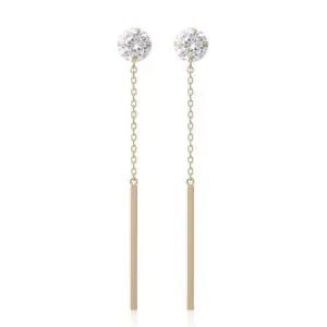 [하프클럽/]정품 14K GOLD 체인 스틱 롱 드롭 귀걸이