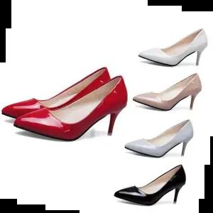 뾰족구두 여자 유광 에나멜 구두 하이힐 정장 오피스 면접 7cm