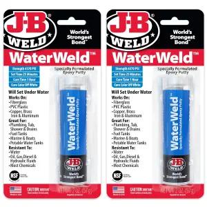 J-B Weld WaterWeld 1시간 경화 에폭시 퍼티 스틱 - 2개입 오프화이트 (8277-2)
