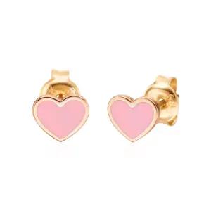 18K 핑크 에폭시 하트 침귀걸이 한쌍 JNE32304
