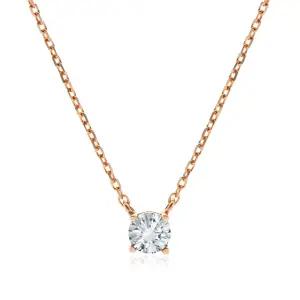 18K 미니멀 4월 화이트큐빅 탄생석목걸이 PNN38191