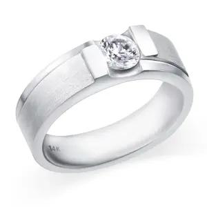 18K 모이사나이트 무광 평자 남성반지 RCM37848