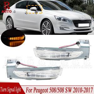 R-Auto LED 백미러 회전 신호등 사이드 램프 자동차 스타일링 푸조 508/508 SW 2010 2011-2015 6325J5
