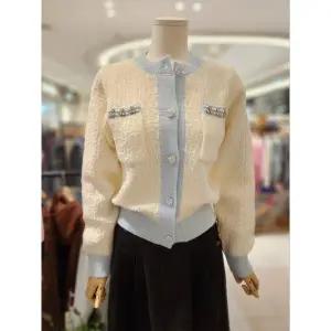 [로프나인](김해점)배색진주가디건 M261 11021