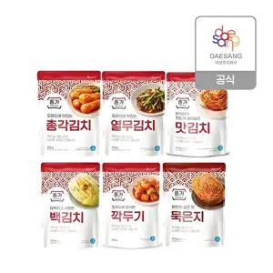 [종가]종가 별미 파우치김치 6종(깍두기,맛김치,열무,갓,총각,묵은지) 3개 골라담기