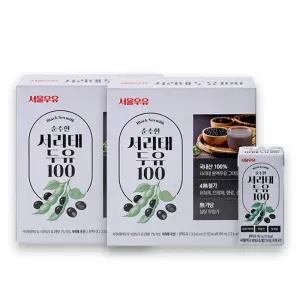 서울우유 순수한 서리태 두유 100 190ml 32팩-쥐눈이콩 검은콩 약콩 두유