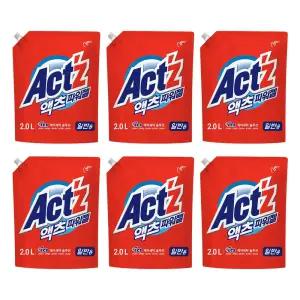 액츠 파워젤 액체세제, 일반, 2L, 6개