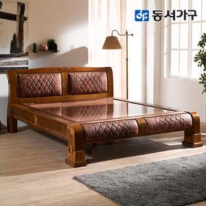 [동서가구] 명가 리더스 돌침대 묶음딜 / 맥반석 황토볼 흙 퀸사이즈 천연무늬목 느릅나무 원목가구 흙침대