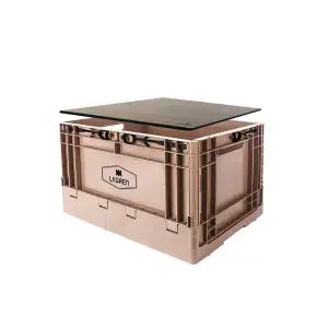 라그렌 캠핑 폴딩박스+우드상판 SET 52L 헤이즐넛코코아