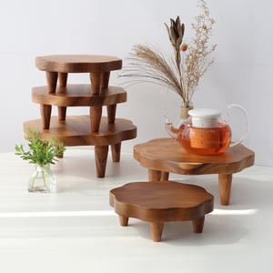 레인트리 원목 연화반 차탁 미니 다과상 나무 소반