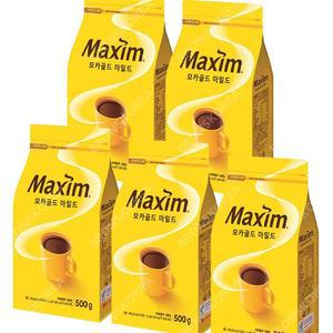 동서 맥심 모카골드 500g X 5개 블랙 알커피 리필용