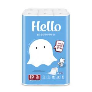 헬로 클린네이처 와이드 3겹 화장지 휴지 30m 30롤 BNS