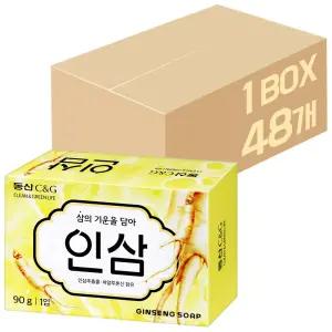 동산 인삼비누 90g x 48개 / 세수 세안 샤워 클렌징 핸드 비누