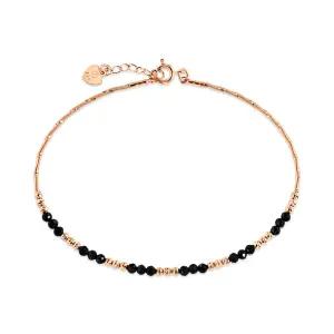[비앤비골드] 14K 플렉시 티탄 블랙스피넬 3볼 하프 뱅글 팔찌 GTB41093