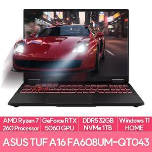 ASUS TUF A16 FA608UM-QT043 QHD Ryzen7 RTX5060 32GB 1TB WIN11HOME 게이밍 노트북 EU