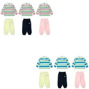 갤러리아 베네통키즈  26S/S 스트라이프티셔츠트레이닝팬츠세트 QATS03611/TP016