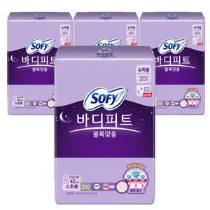쏘피 바디피트 볼록맞춤 안심숙면 슈퍼롱 오버나이트 20Px4팩