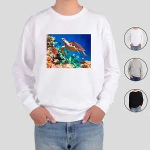 [하프클럽/알티피아]맨투맨 전색상 바다거북 해양생물 산호 디자인