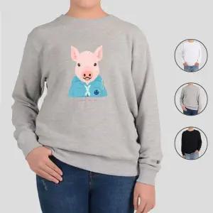 [하프클럽/알티피아]맨투맨 전색상 돼지 하늘색 동물 친구들 프린트셔츠