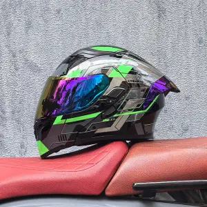 ORZ-169 신형 오토바이 오픈 페이스 헬멧 큰 테일 윙과 플립 커버 헬멧 사계절용