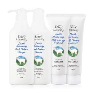 레이비 산양유 두피밸런싱 샴푸 470ml 2개 + 밀크테라피 트리트먼트 220ml 2개 두