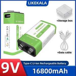 도라식 2025년형 USB 9V 리튬이온 배터리 16800mAh C타입 충전식 멀티미터 헬리콥터 모델에