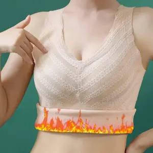 여성 겨울 보온 레이스 나시 볼륨캡 슬림핏 중년 내복 브라탑런닝 끈나시 탑나시