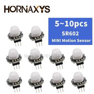 5/10pcs/미니 모션 센서 감지기 모듈 SR602 초전기 적외선 PIR 키트 Arduino Diy 용 감각 스위치 브래킷 렌