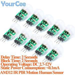 고감도 미니 IR 초전기 자동 감지기 모듈, AM312 적외선 모션 휴먼 센서, DC 2.7 ~ 12V, 10 개/1 개