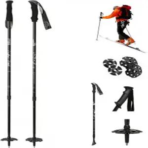 레키 카본 스키폴 길이조절 경량 스키폴바스켓 포함 알루미늄 폴대 스키장비 겨울스포츠용