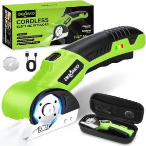 골판지 커터 - 충전식 무선 전기 가위 골판지용 4V 듀티 박스 안전 잠금 장치 및 LED 조명 카톤 카펫