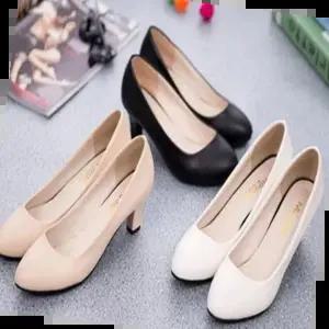 슬링백 구두 면접 중간굽 깔끔한 무광 여성 앞코 둥근 정장