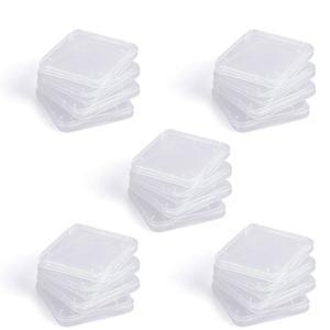 SD 카드 홀더, WOVTE 플라스틱 MMC SDHC PRO 듀오 메모리 케이스 홀더 주얼리 투명 화이트 팩 20개