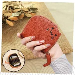 고양이 꼬리 동전 지갑 교통카드 카드 수납 동물 캐릭터 미니 지갑