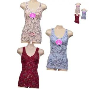 (린다)모달 노와이어 플라워패턴 일체캡 브라런닝