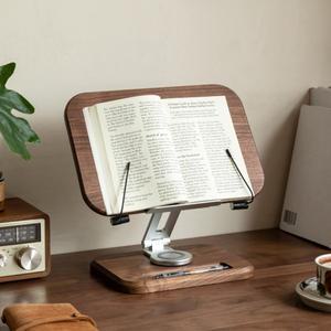 호환 검은 호두 나무 독서 랙 학생 강화 브래킷 그림책 아이패드 태블릿 노트북