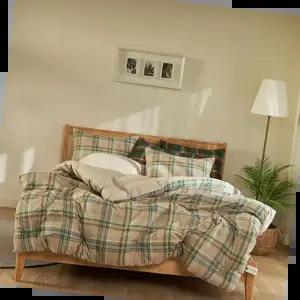 이불커버 피노키오 체크 마이크로워셔 이불패드세트 SS베이지