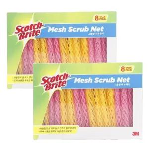 3M 스카치브라이트 그물 망사 수세미(MN-900) 8개입 2개
